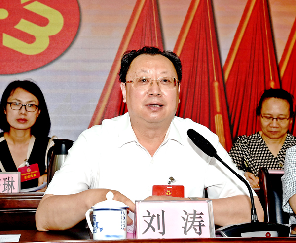 高峰林场场长,党委副书记刘涛讲话.