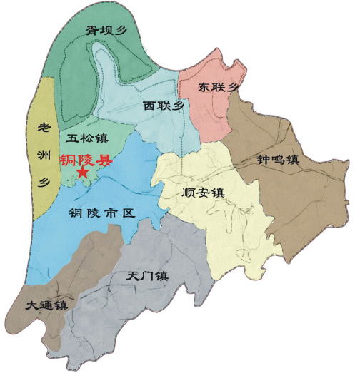 安徽省铜陵市行政图