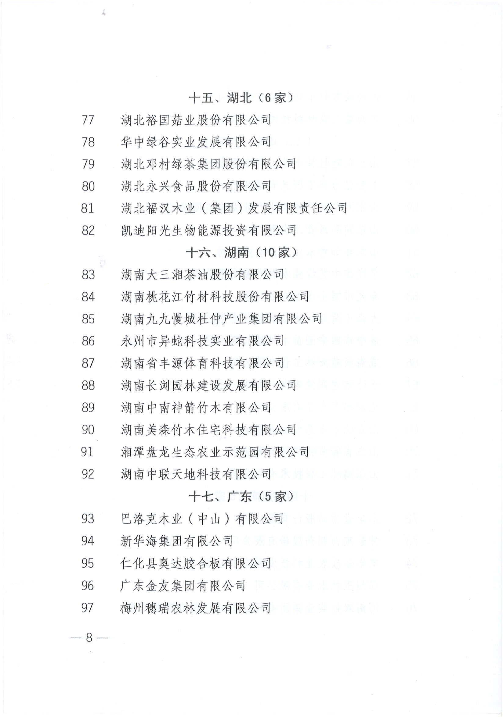 局关于公布第三批国家林业重点龙头企业名单的