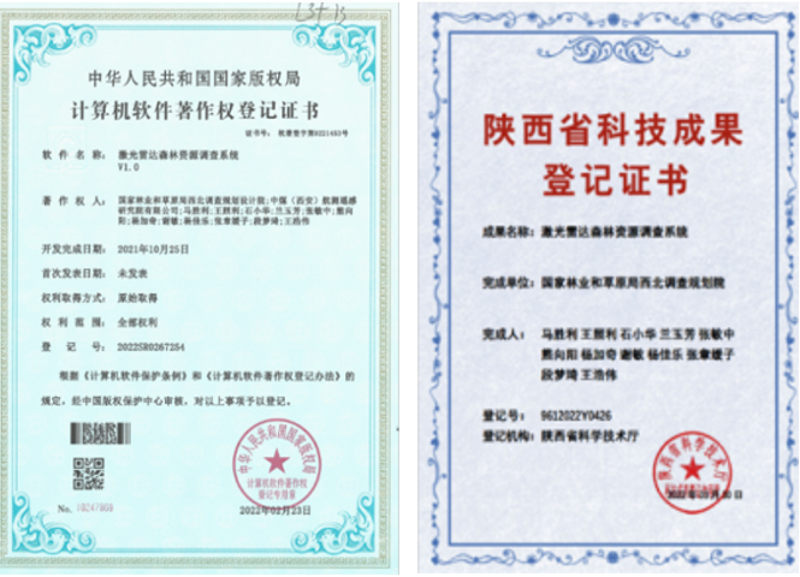 我院主持研发的激光雷达森林资源调查系统获得计算机软件著作权